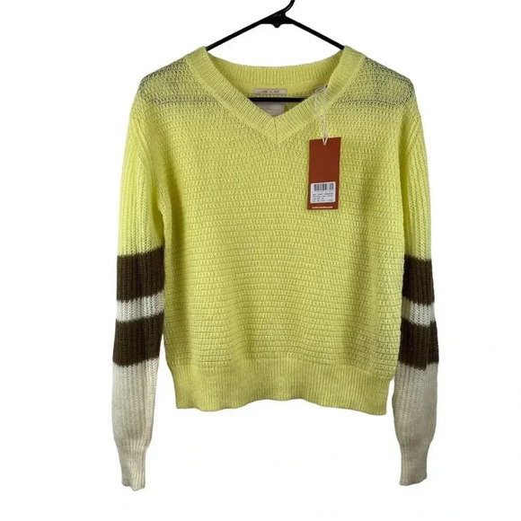 NWT Scotch & Soda Colorblock Sweater in Citrus Size S - Picture 1 of 14